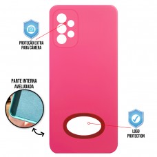Capa para Samsung Galaxy A72 - Case Silicone Safe Glass Pink